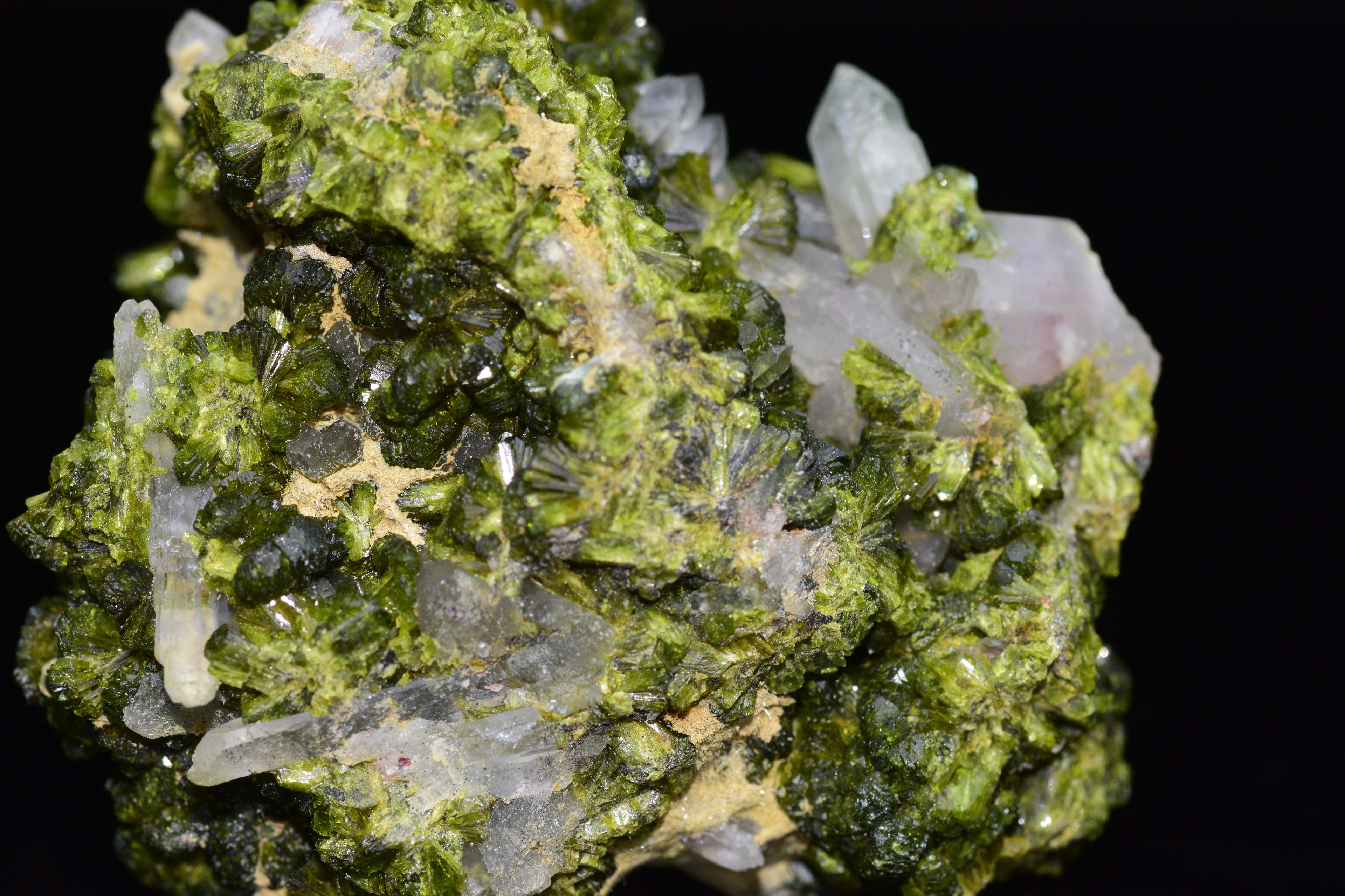 Quartz Cluster With Epidote - Imilchil, Morocco