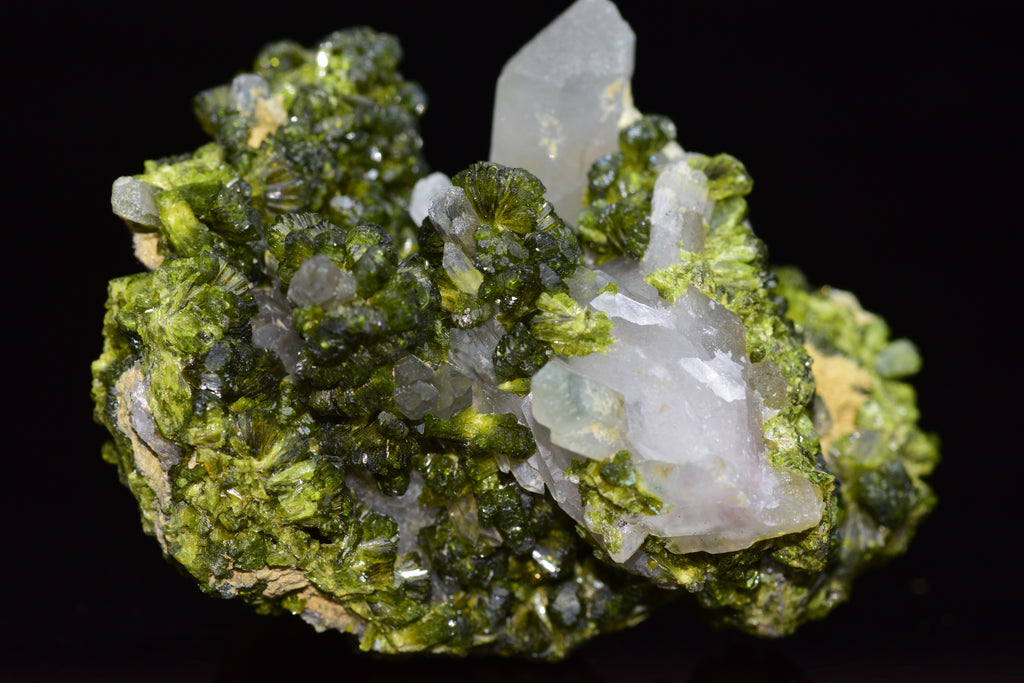 Quartz Cluster With Epidote - Imilchil, Morocco