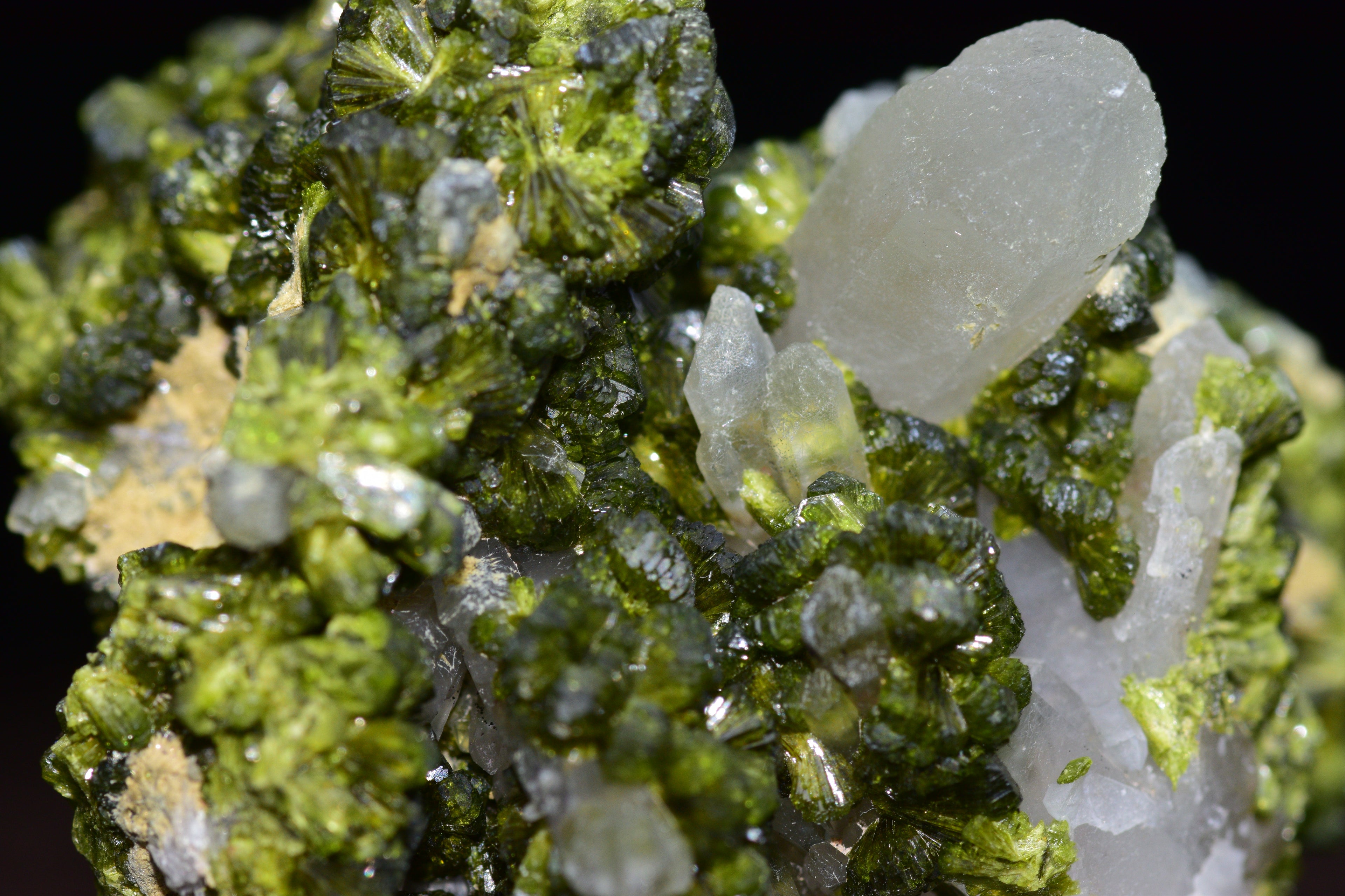 Quartz Cluster With Epidote - Imilchil, Morocco