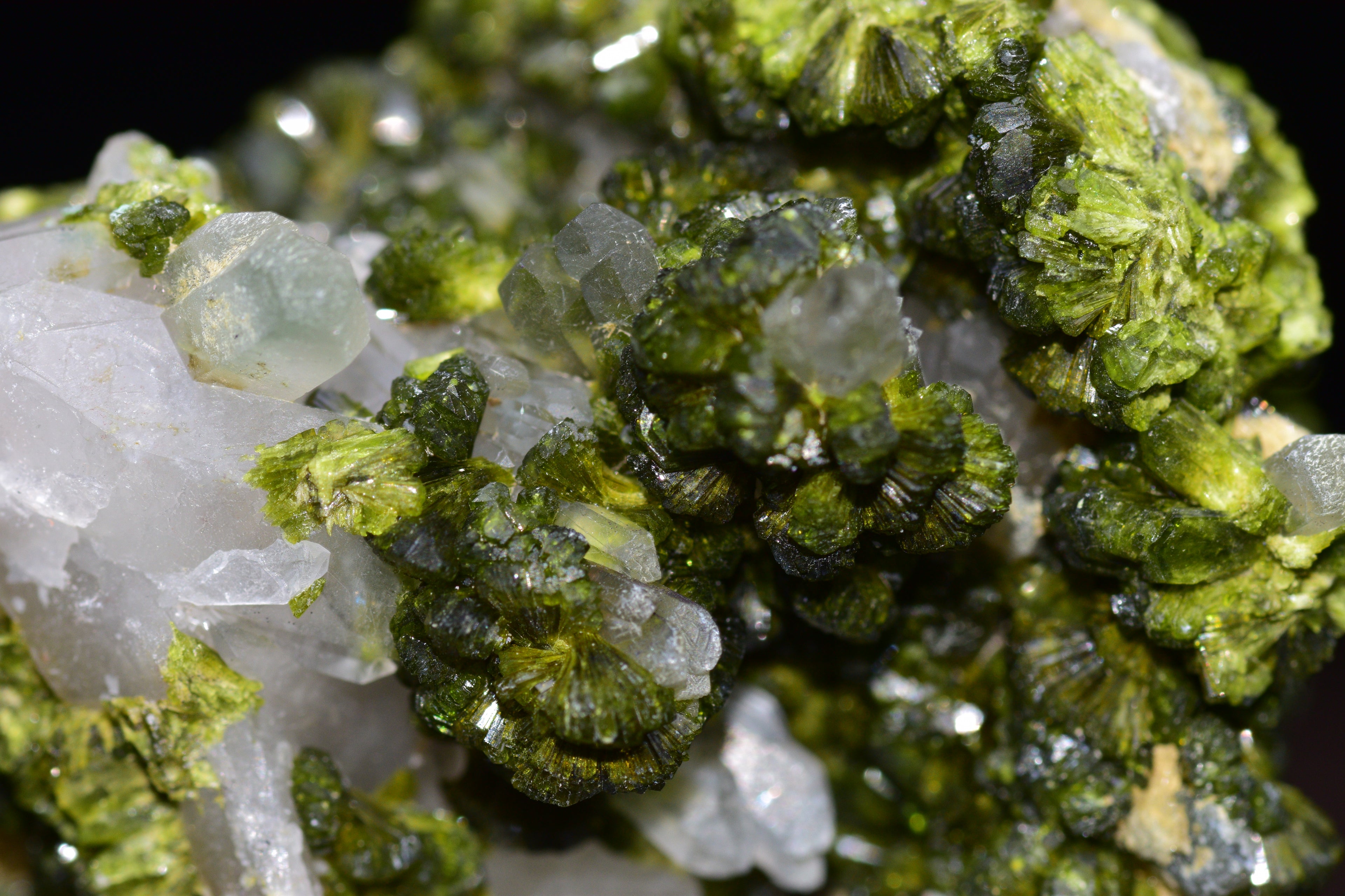 Quartz Cluster With Epidote - Imilchil, Morocco