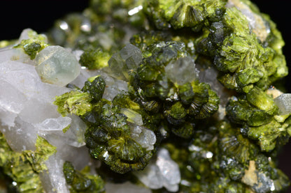 Quartz Cluster With Epidote - Imilchil, Morocco