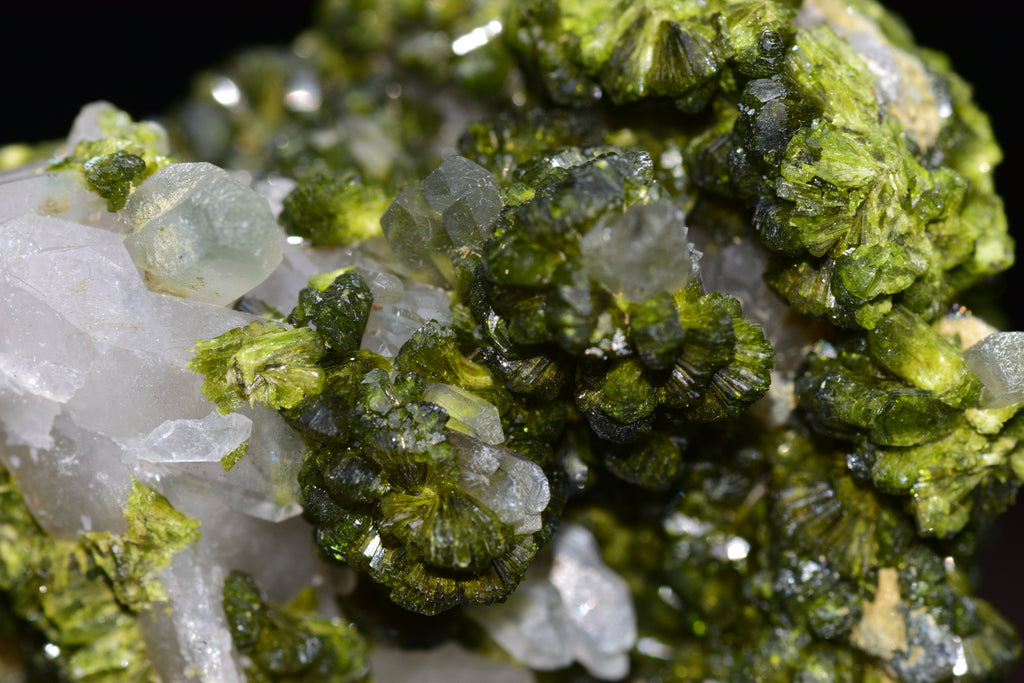 Quartz Cluster With Epidote - Imilchil, Morocco