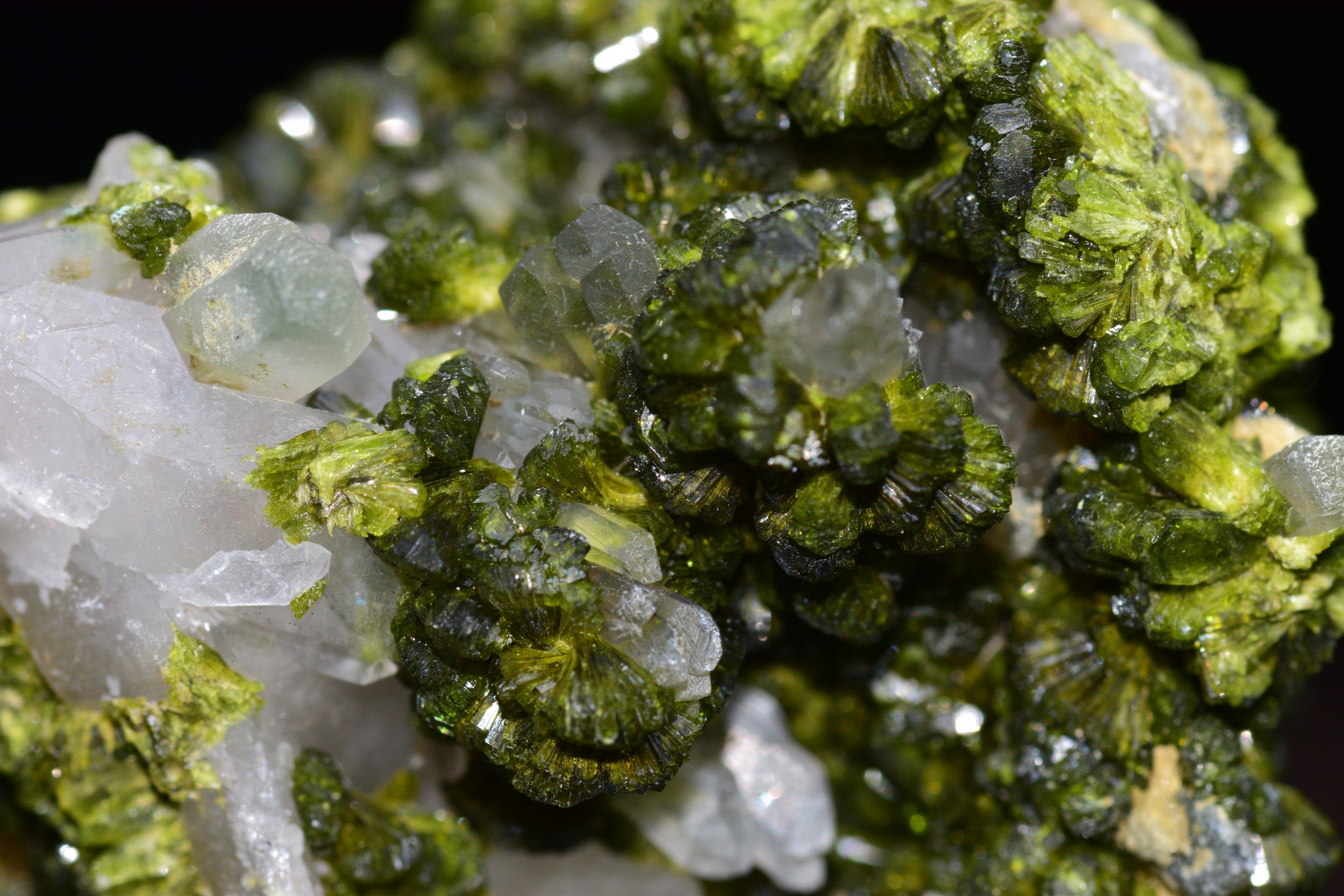 Quartz Cluster With Epidote - Imilchil, Morocco