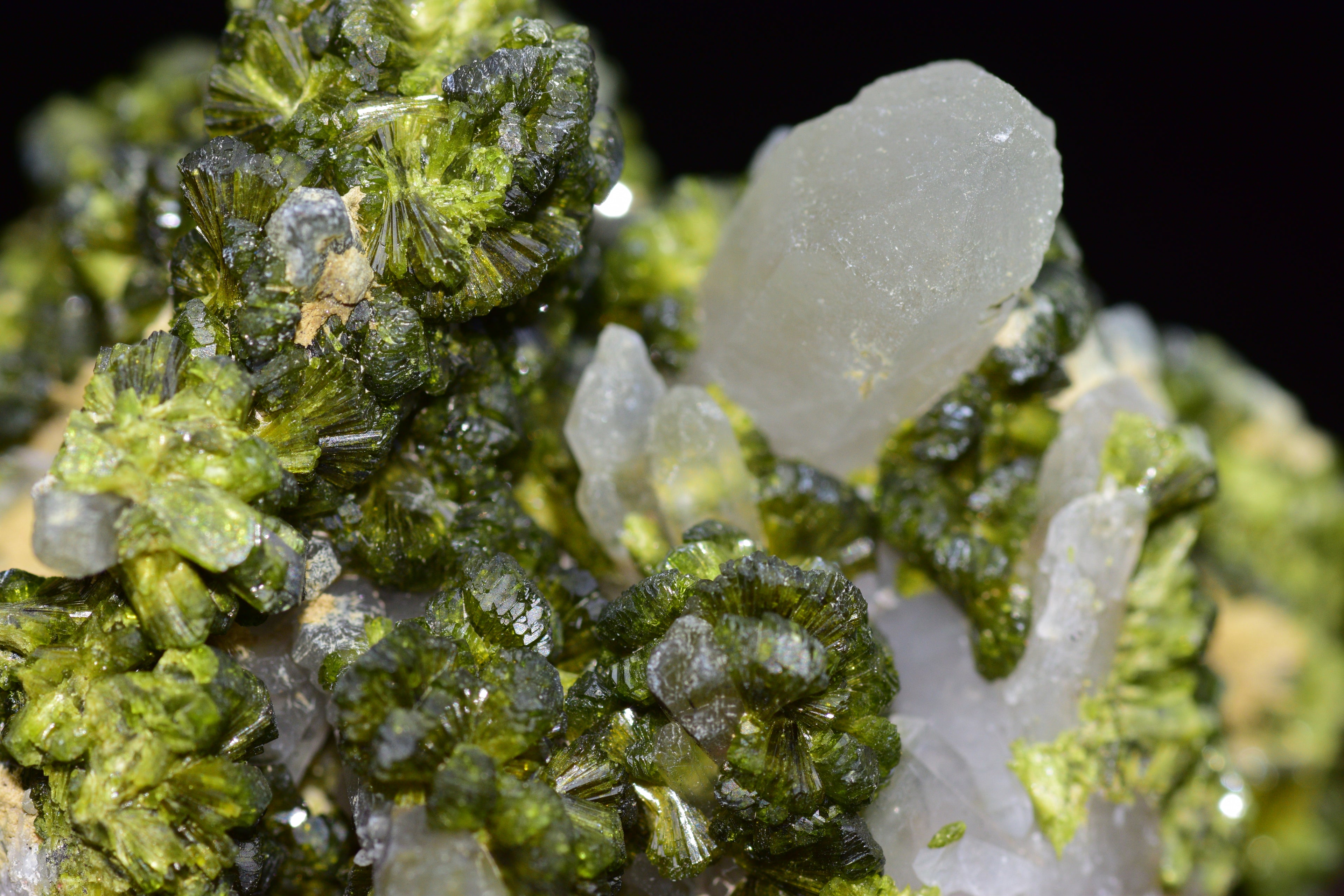 Quartz Cluster With Epidote - Imilchil, Morocco