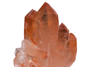 Natural red quartz cluster