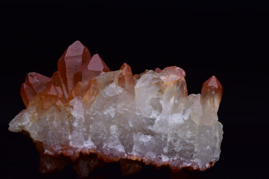 Red Quartz Crystal Cluster (Ferruginous Quartz) – Tinejdad, Morocco
