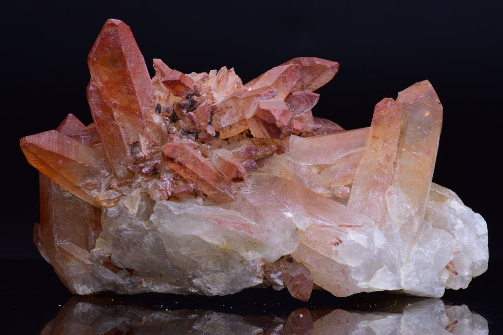 Red Quartz Crystal Cluster (Ferruginous Quartz) – Tinejdad, Morocco