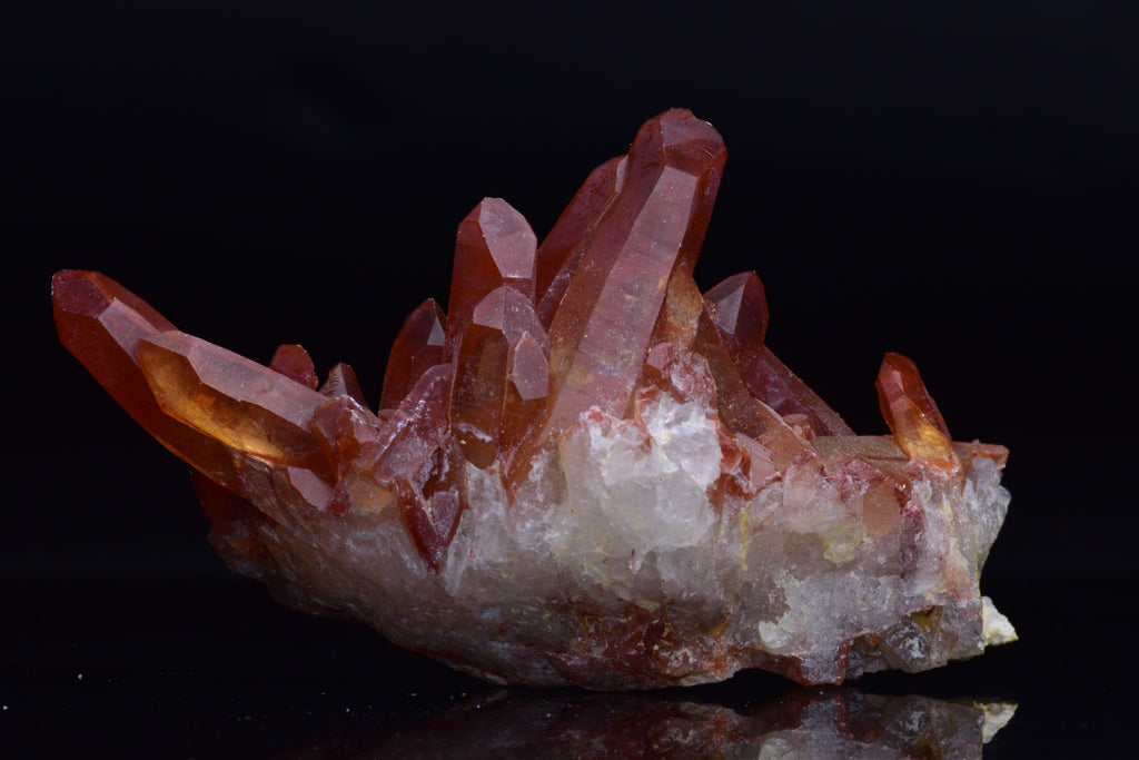 Red Quartz Crystal Cluster (Ferruginous Quartz) – Tinejdad, Morocco