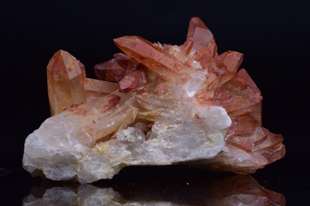Red Quartz Crystal Cluster (Ferruginous Quartz) – Tinejdad, Morocco