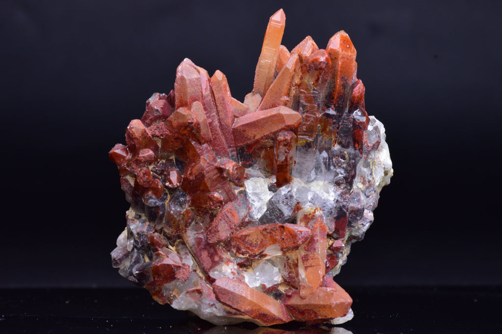 Red Quartz Crystal Cluster (Ferruginous Quartz) – Tinejdad, Morocco
