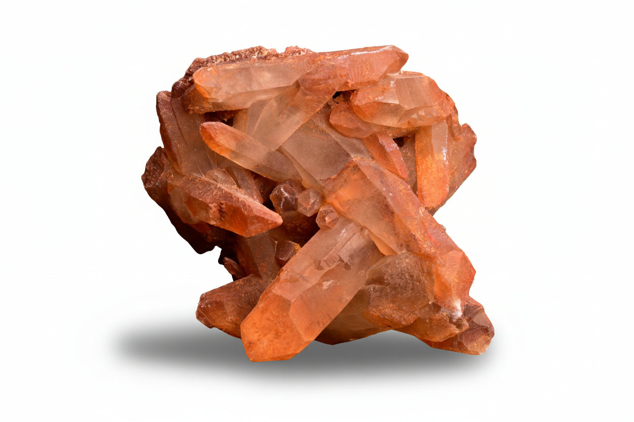 Red Quartz Crystal Cluster (Ferruginous Quartz) – Tinejdad, Morocco BB