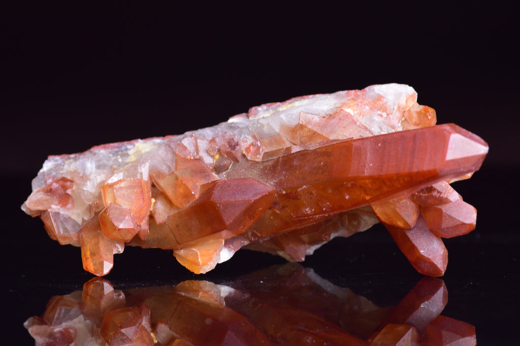 Red Quartz Crystal Cluster (Ferruginous Quartz) – Tinejdad, Morocco NN