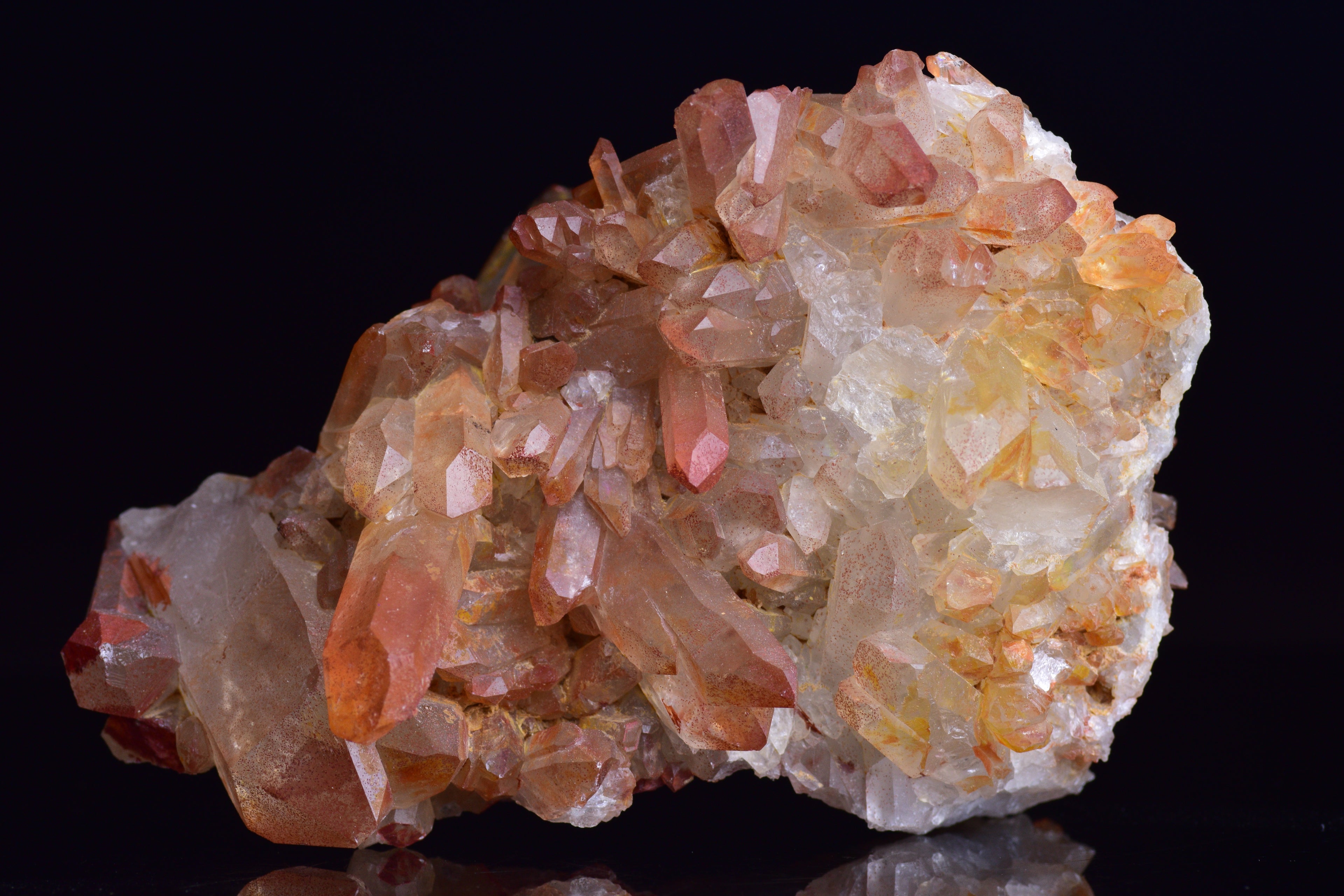 Red Quartz Crystal Cluster (Ferruginous Quartz) – Tinejdad, Morocco N