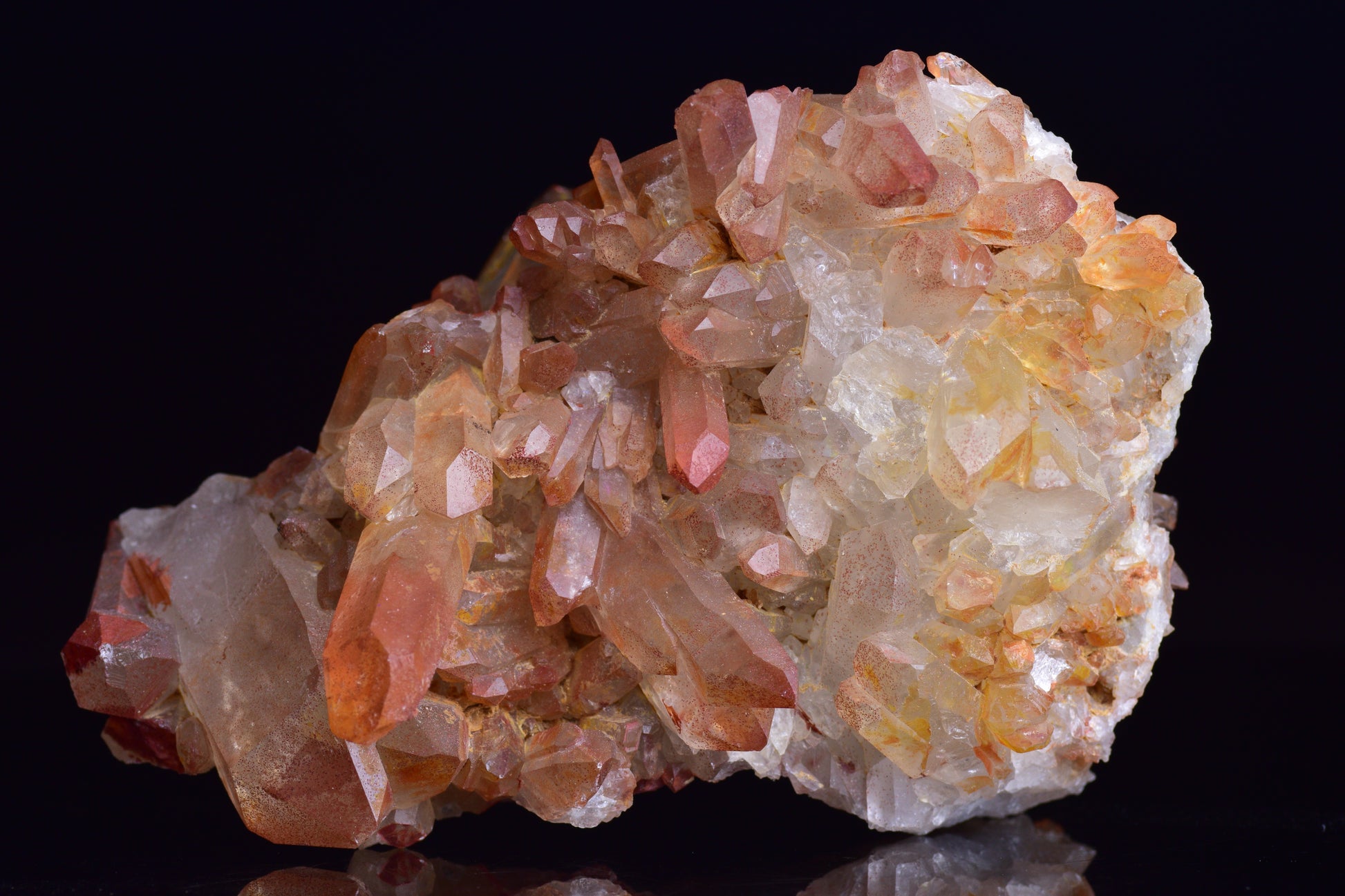 Red Quartz Crystal Cluster (Ferruginous Quartz) – Tinejdad, Morocco