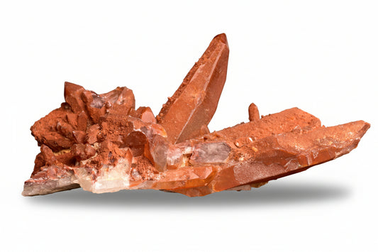 Red Quartz Crystal Cluster (Ferruginous Quartz) – Tinejdad, Morocco VV