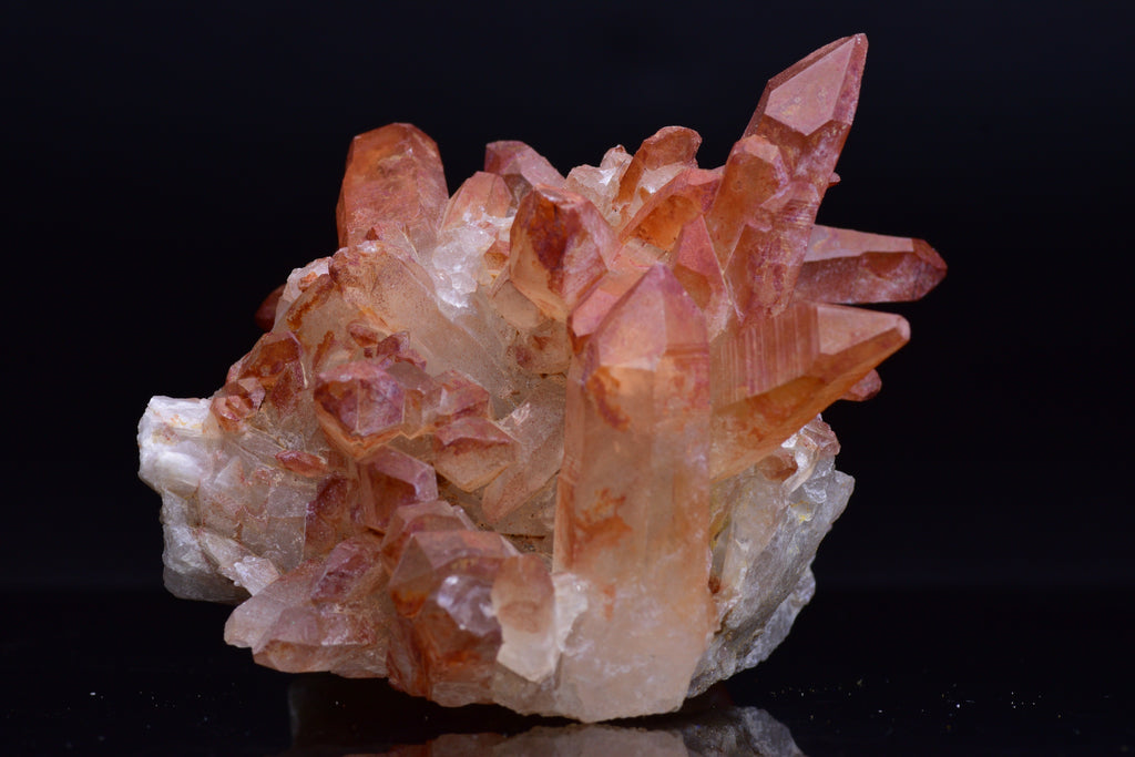 Red Quartz Crystal Cluster (Ferruginous Quartz) – Tinejdad, Morocco