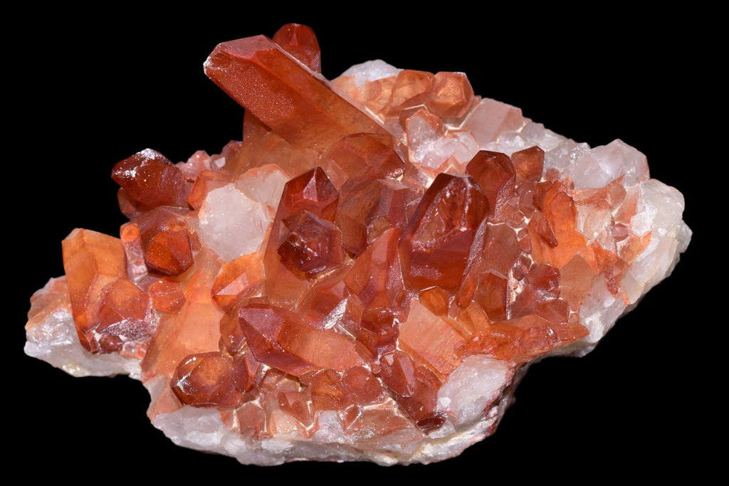 Red Quartz Crystal Cluster (Ferruginous Quartz) – Tinejdad, Morocco