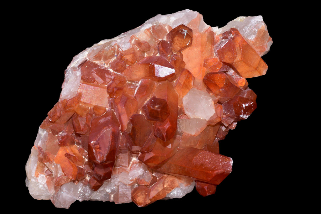 Red Quartz Crystal Cluster (Ferruginous Quartz) – Tinejdad, Morocco