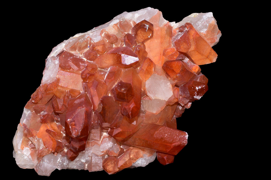 Red Quartz Crystal Cluster (Ferruginous Quartz) – Tinejdad, Morocco