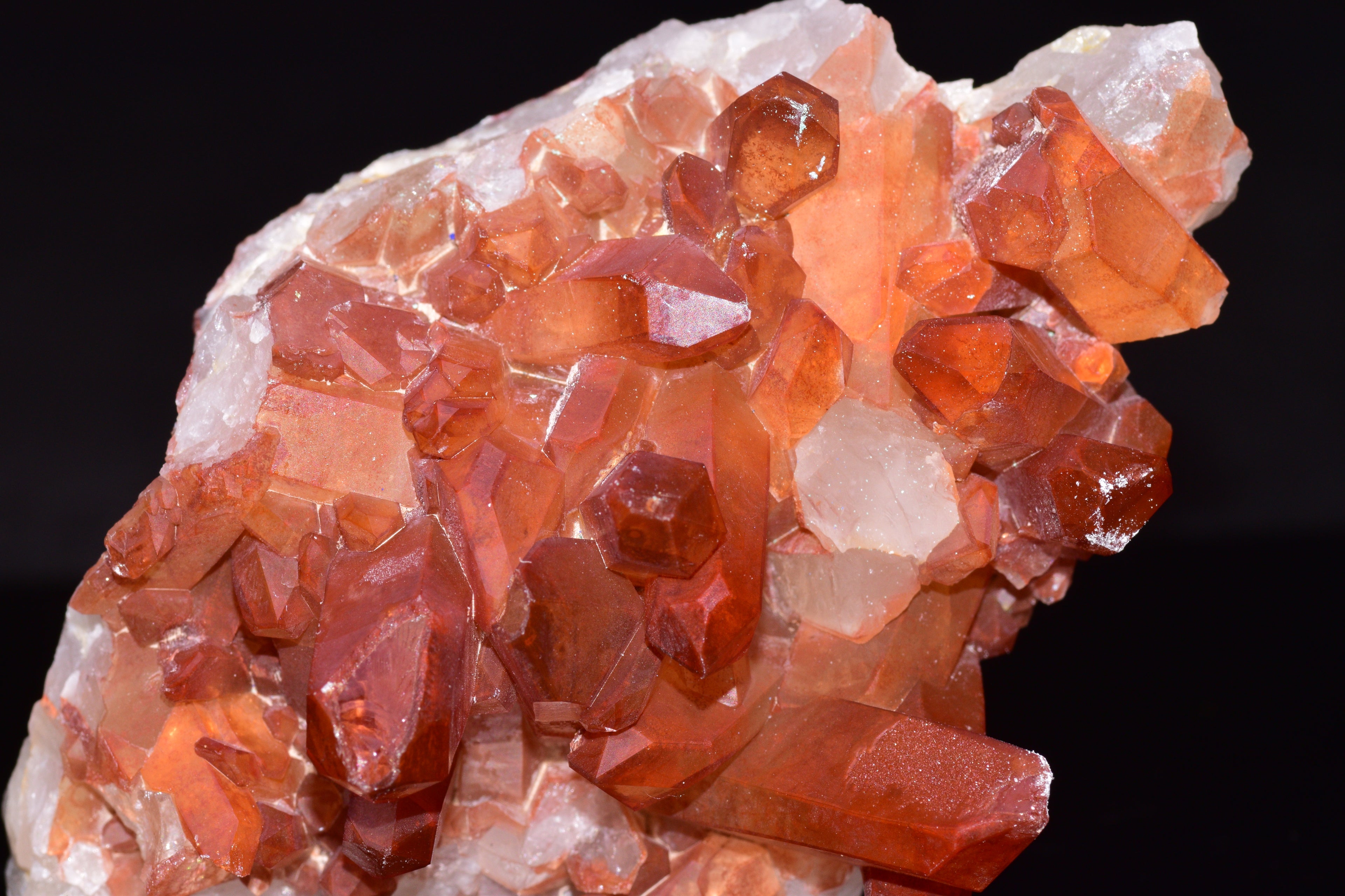 Red Quartz Crystal Cluster (Ferruginous Quartz) – Tinejdad, Morocco