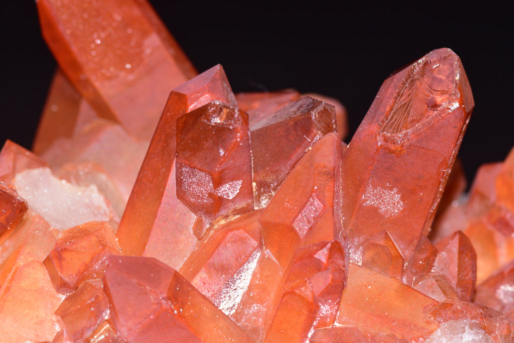 Red Quartz Crystal Cluster (Ferruginous Quartz) – Tinejdad, Morocco