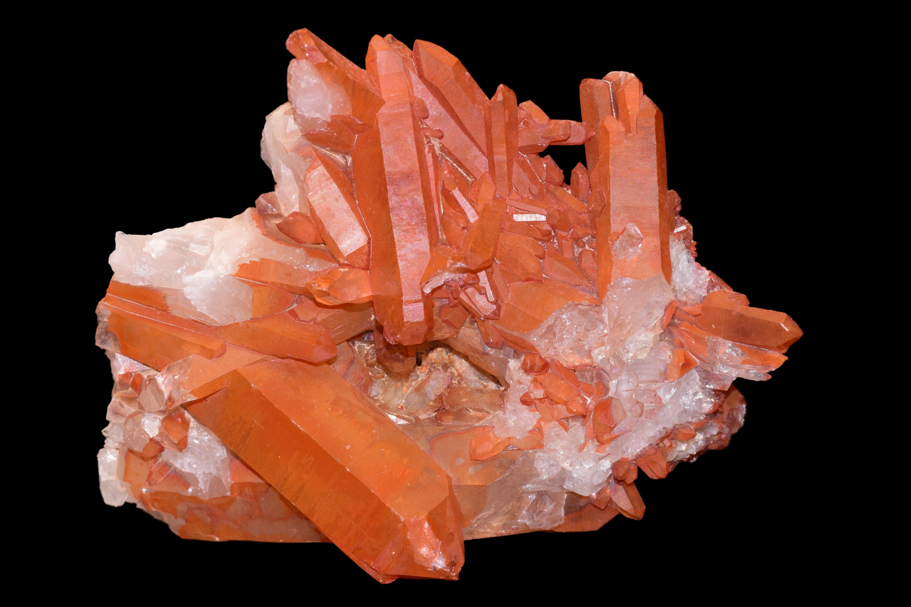 Red Quartz Crystal Cluster (Ferruginous Quartz) – Tinejdad, Morocco