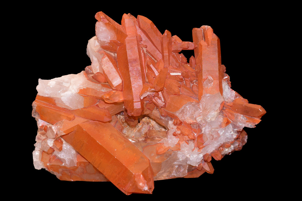 Red Quartz Crystal Cluster (Ferruginous Quartz) – Tinejdad, Morocco