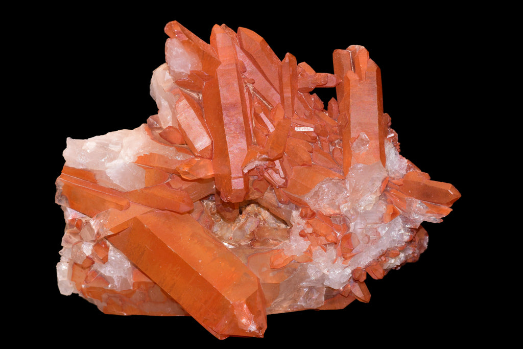 Red Quartz Crystal Cluster (Ferruginous Quartz) – Tinejdad, Morocco