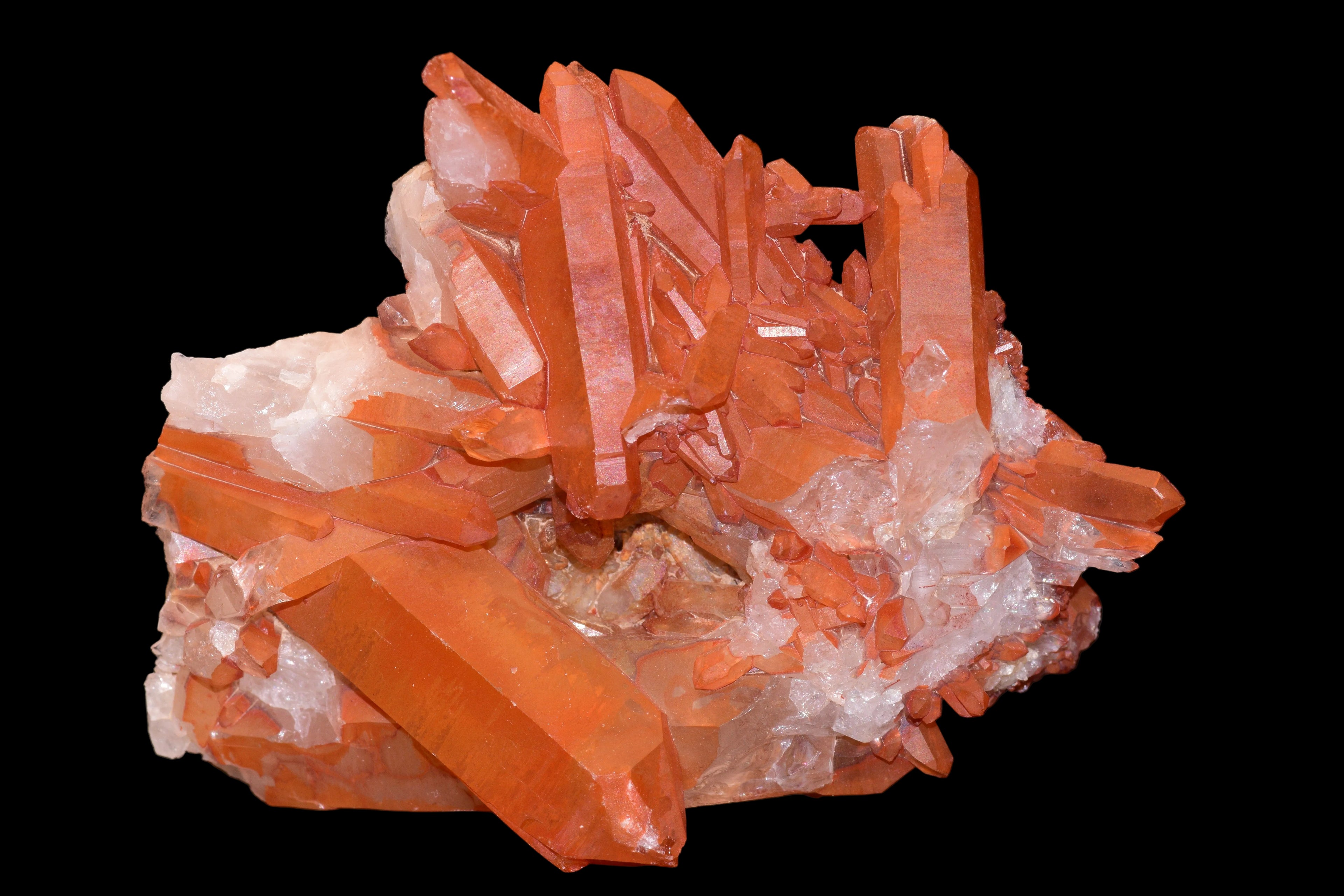 Red Quartz Crystal Cluster (Ferruginous Quartz) – Tinejdad, Morocco
