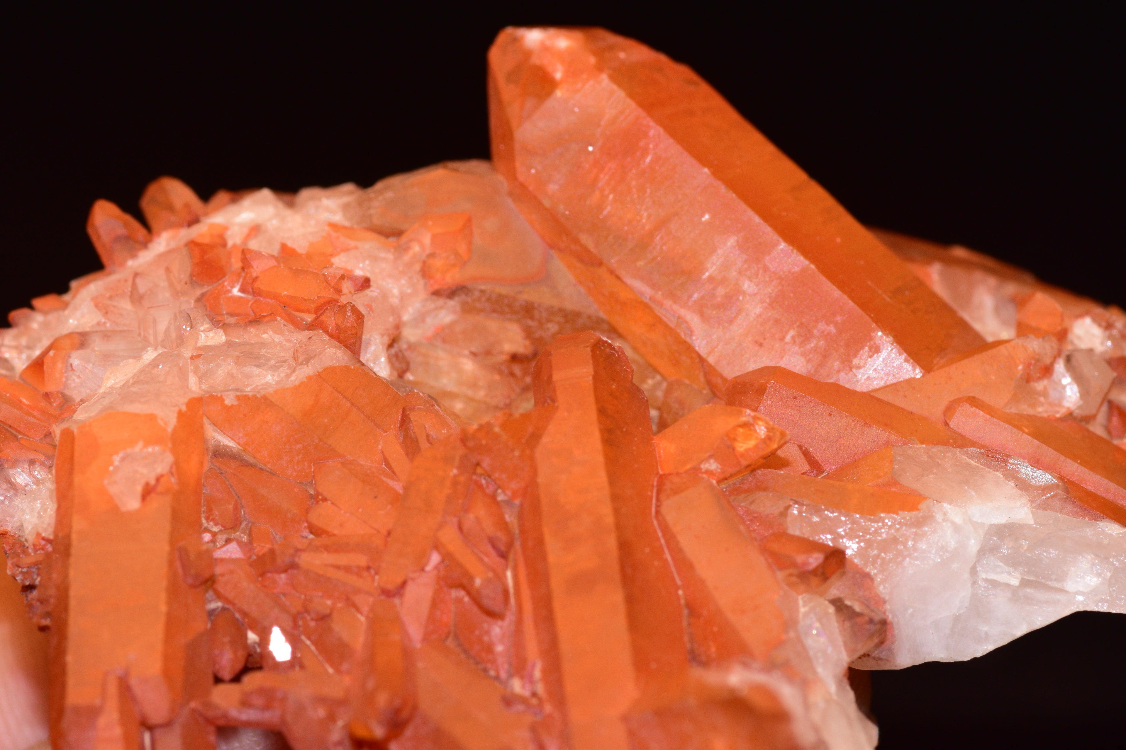 Red Quartz Crystal Cluster (Ferruginous Quartz) – Tinejdad, Morocco