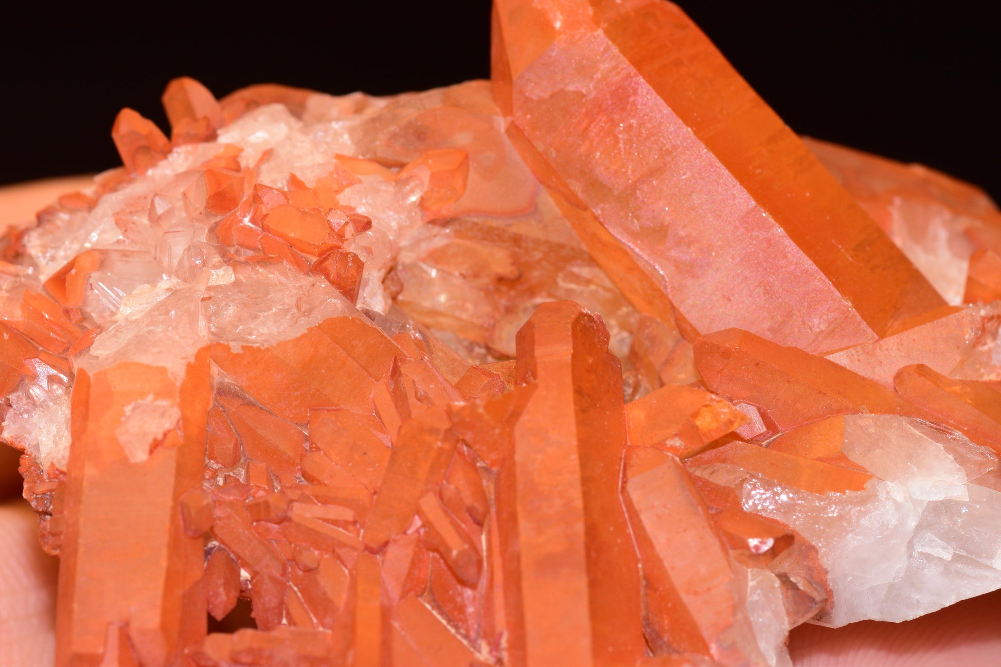 Red Quartz Crystal Cluster (Ferruginous Quartz) – Tinejdad, Morocco