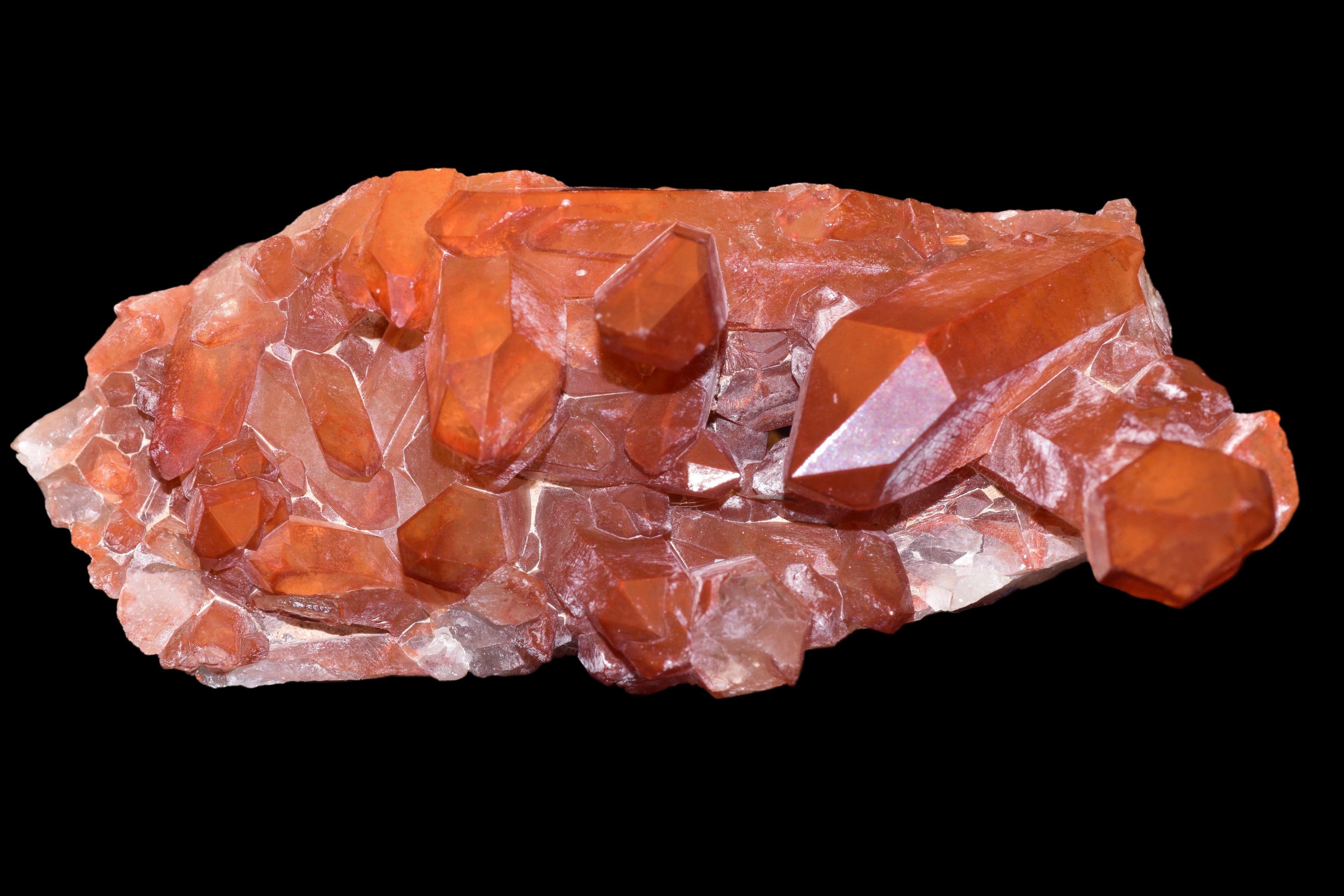 Red Quartz Crystal Cluster (Ferruginous Quartz) – Tinejdad, Morocco