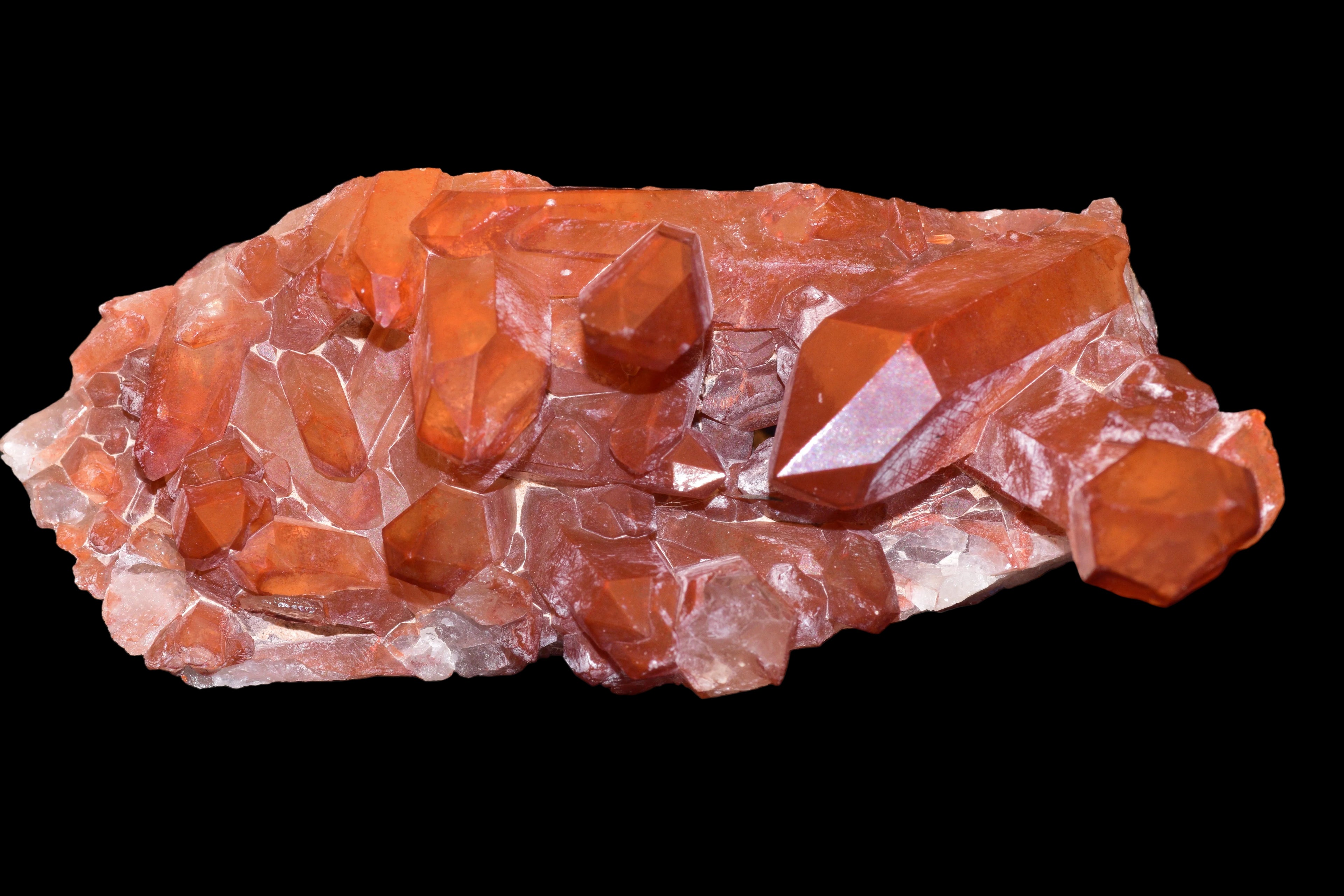 Red Quartz Crystal Cluster (Ferruginous Quartz) – Tinejdad, Morocco