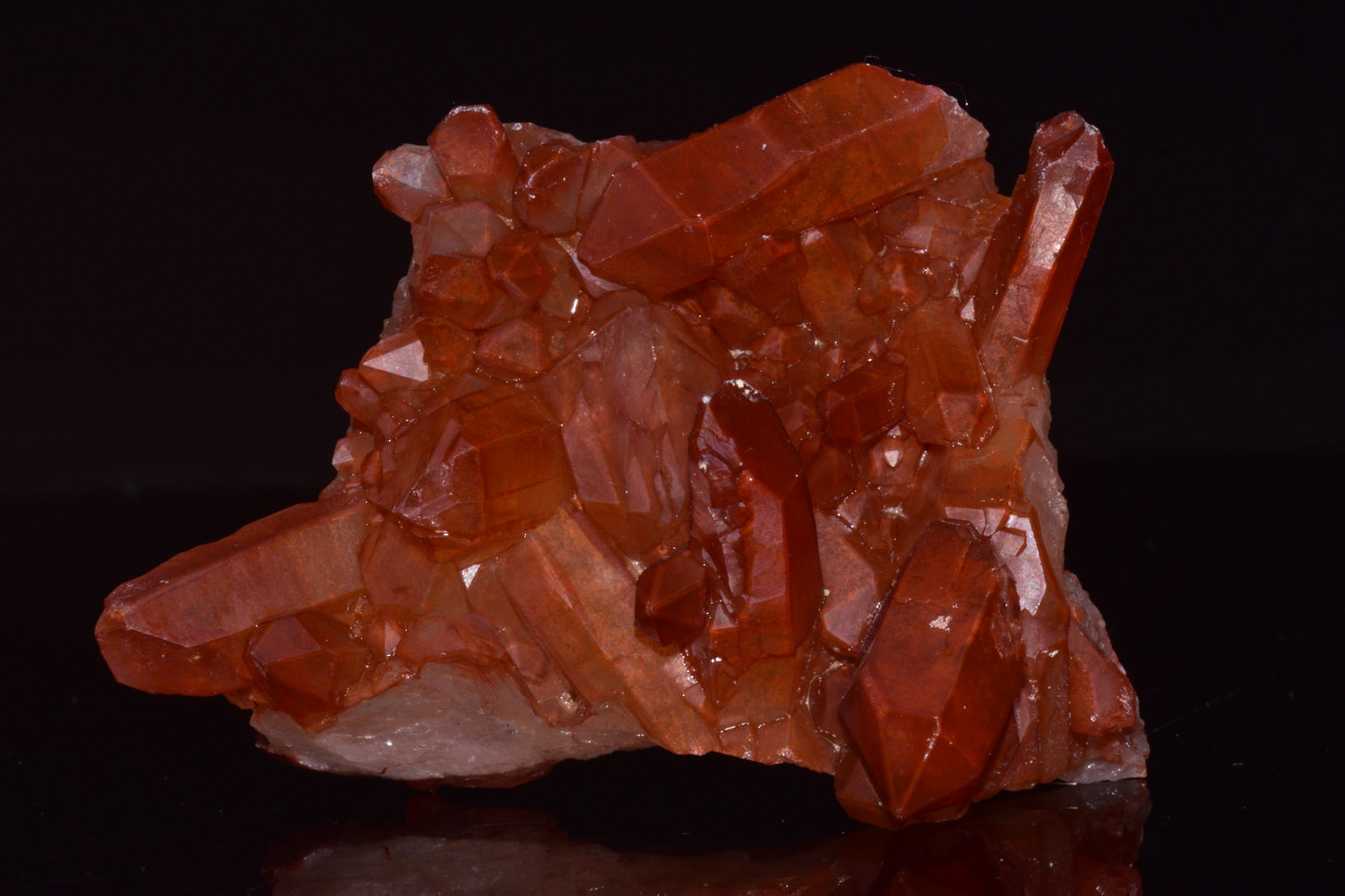 Red Quartz Crystal Cluster (Ferruginous Quartz) – Tinejdad, Morocco