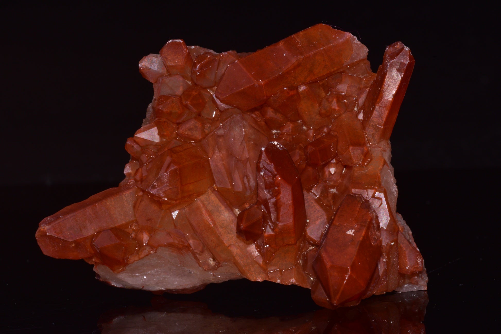 Red Quartz Crystal Cluster (Ferruginous Quartz) – Tinejdad, Morocco