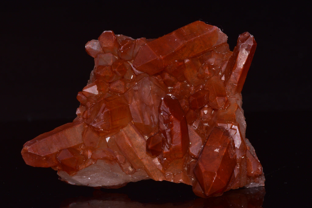 Red Quartz Crystal Cluster (Ferruginous Quartz) – Tinejdad, Morocco