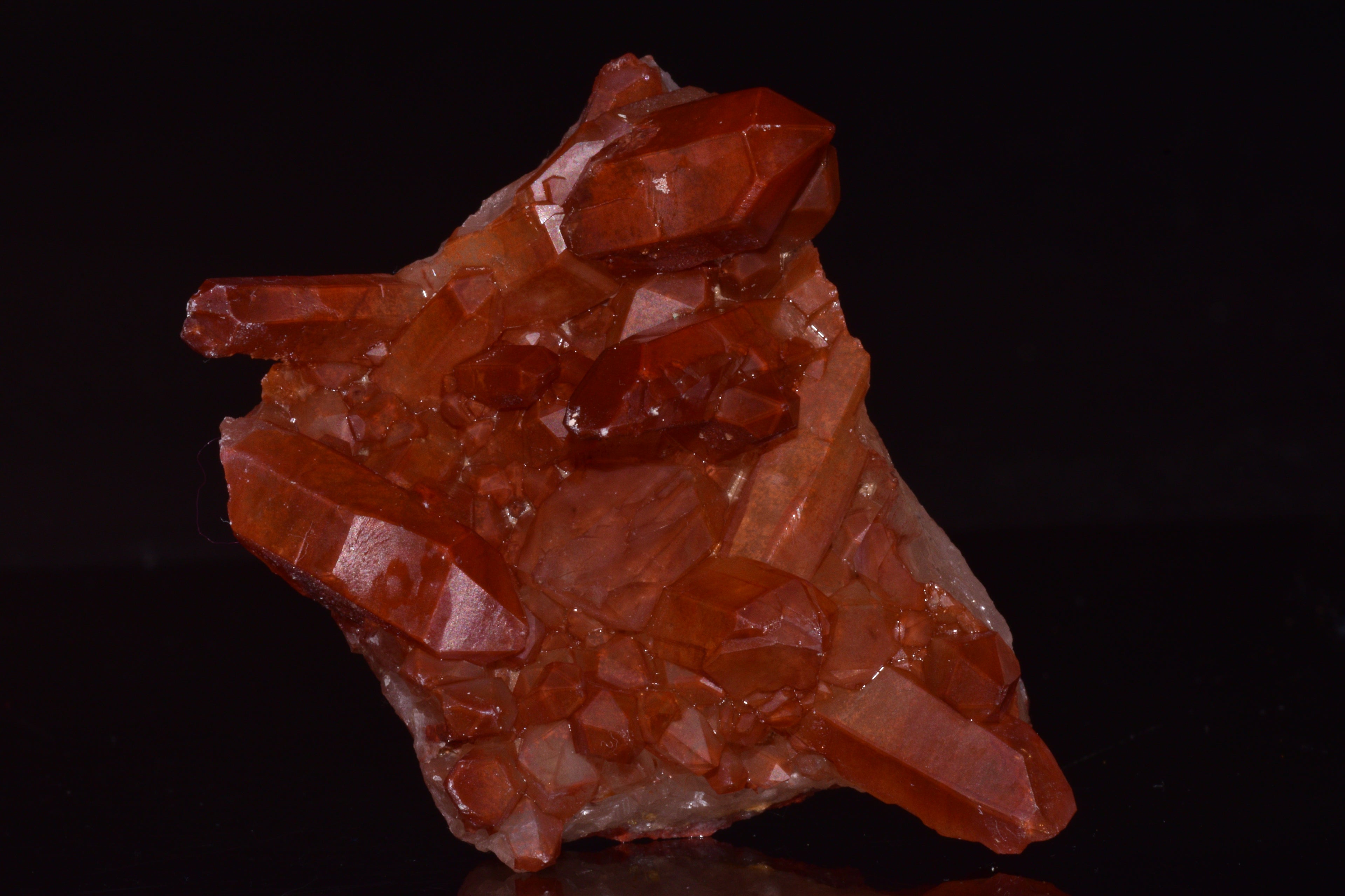 Red Quartz Crystal Cluster (Ferruginous Quartz) – Tinejdad, Morocco