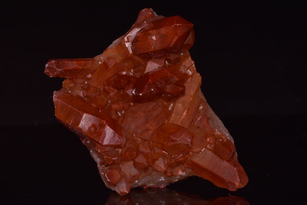 Red Quartz Crystal Cluster (Ferruginous Quartz) – Tinejdad, Morocco