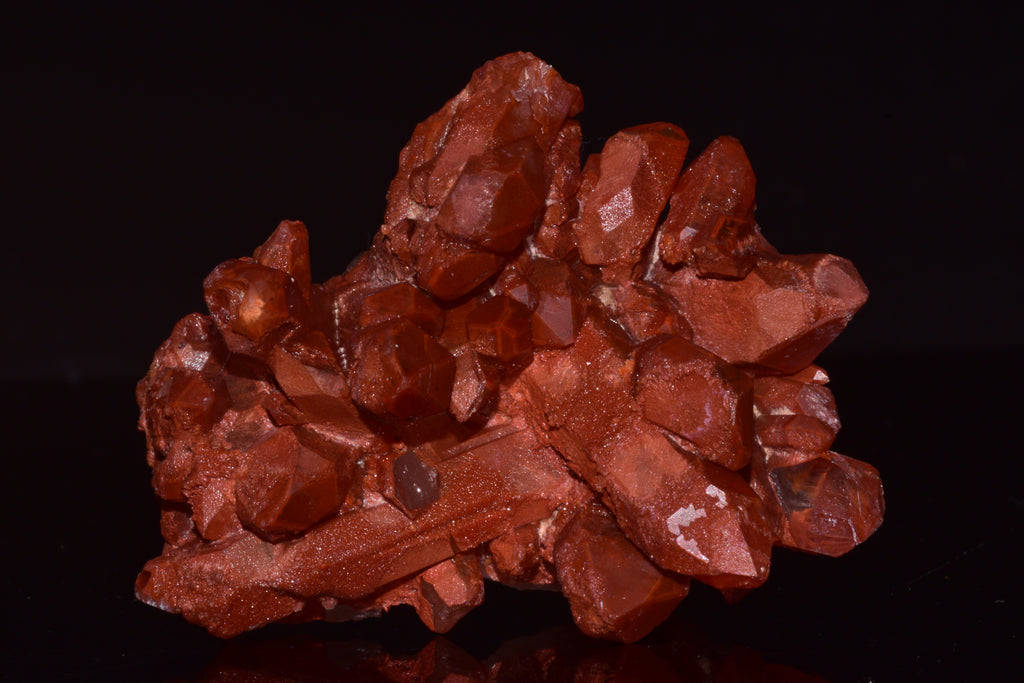 Red Quartz Crystal Cluster (Ferruginous Quartz) – Tinejdad, Morocco