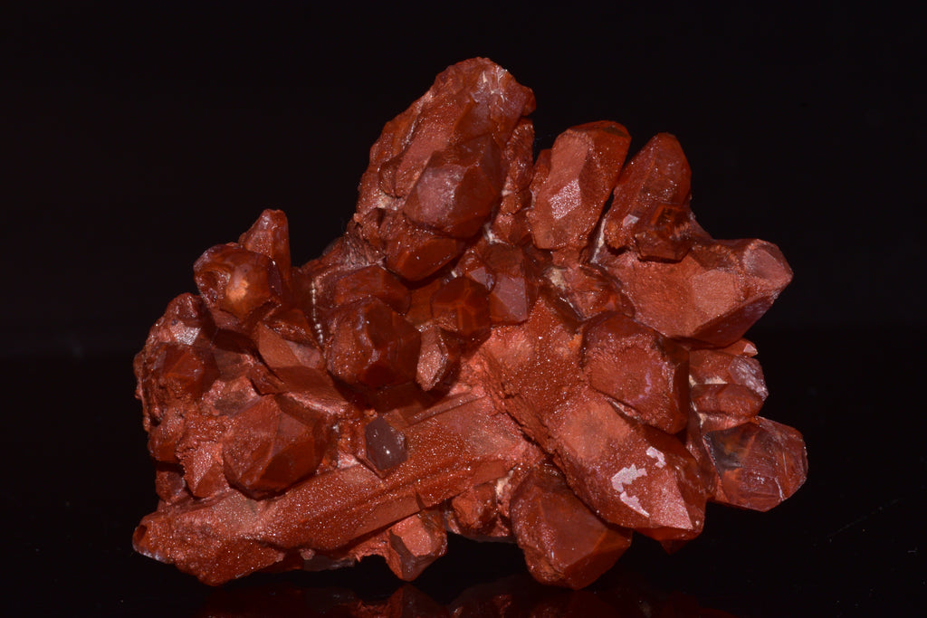 Red Quartz Crystal Cluster (Ferruginous Quartz) – Tinejdad, Morocco