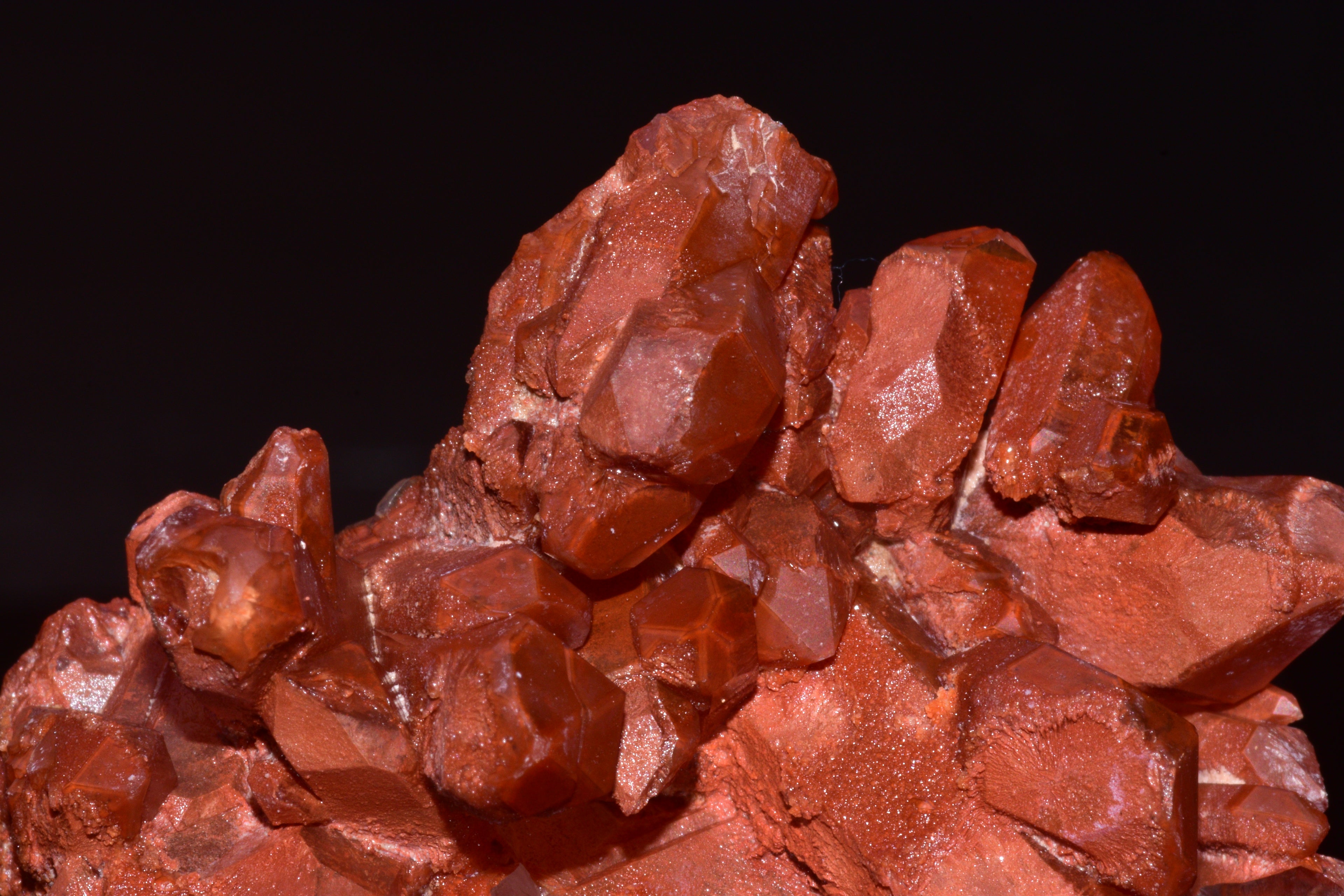 Red Quartz Crystal Cluster (Ferruginous Quartz) – Tinejdad, Morocco