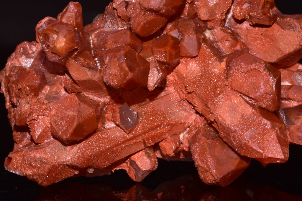Red Quartz Crystal Cluster (Ferruginous Quartz) – Tinejdad, Morocco