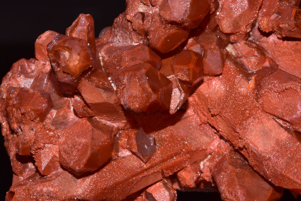 Red Quartz Crystal Cluster (Ferruginous Quartz) – Tinejdad, Morocco
