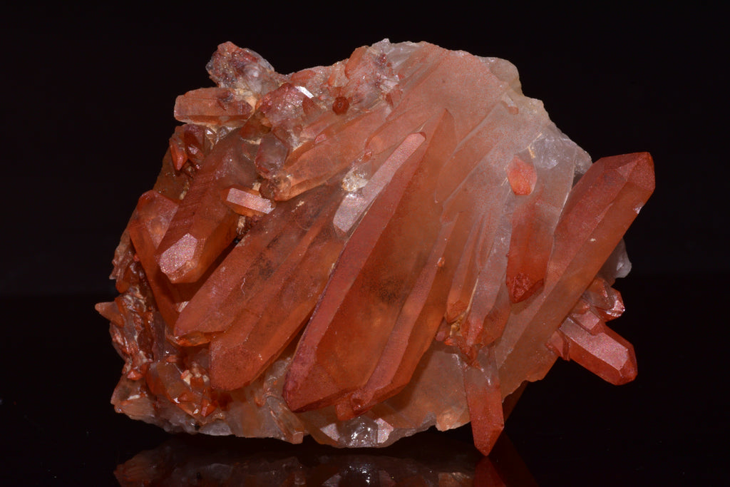 Red Quartz Crystal Cluster (Ferruginous Quartz) – Tinejdad, Morocco