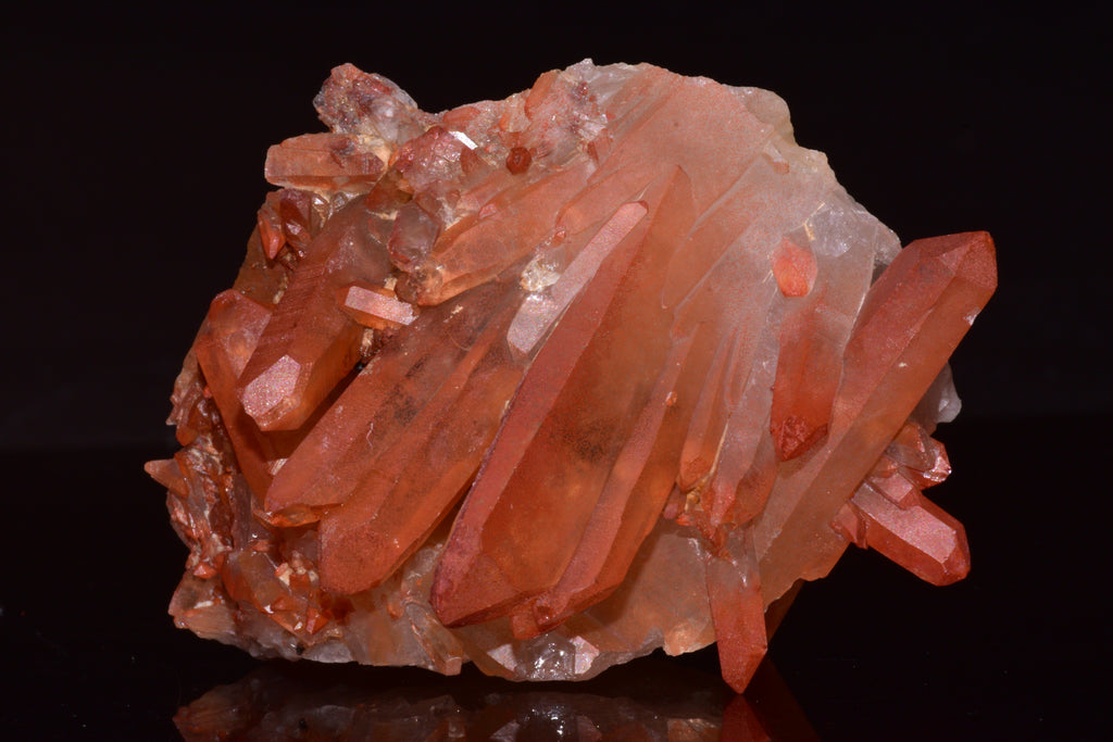 Red Quartz Crystal Cluster (Ferruginous Quartz) – Tinejdad, Morocco