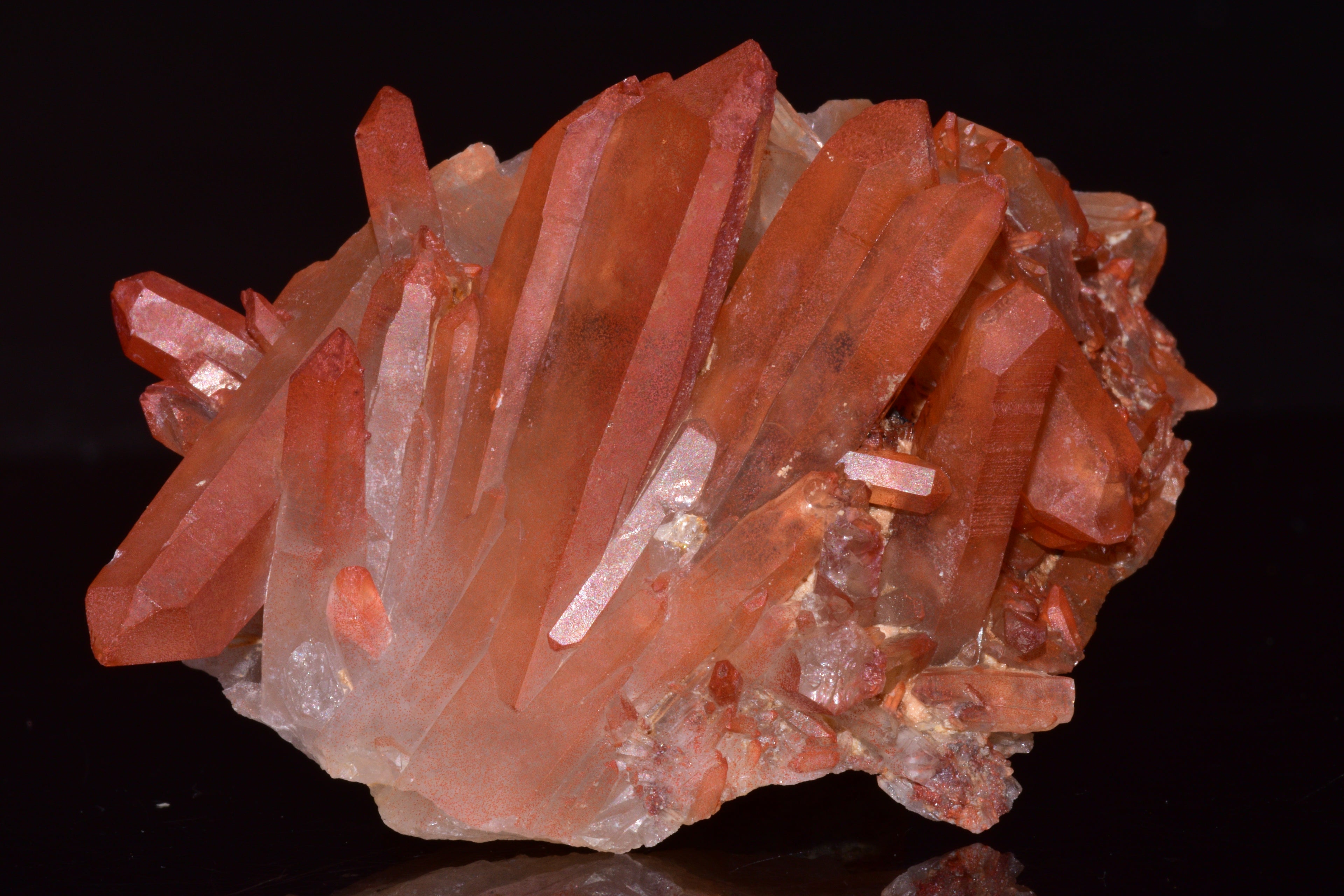 Red Quartz Crystal Cluster (Ferruginous Quartz) – Tinejdad, Morocco