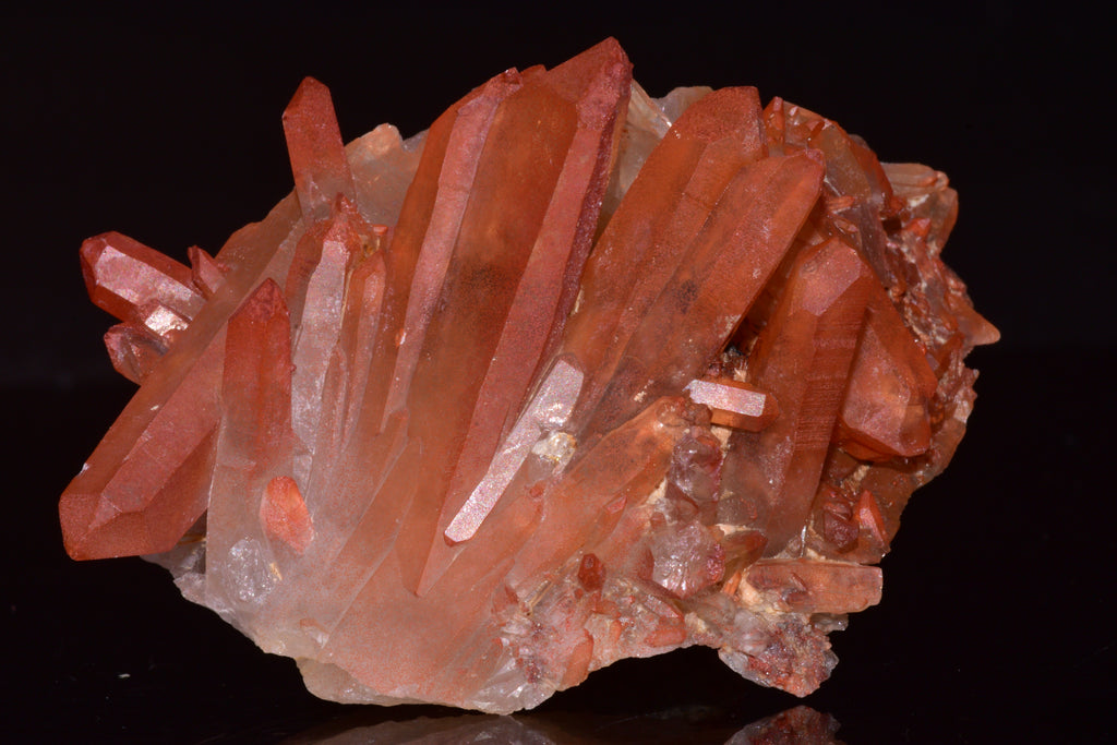 Red Quartz Crystal Cluster (Ferruginous Quartz) – Tinejdad, Morocco