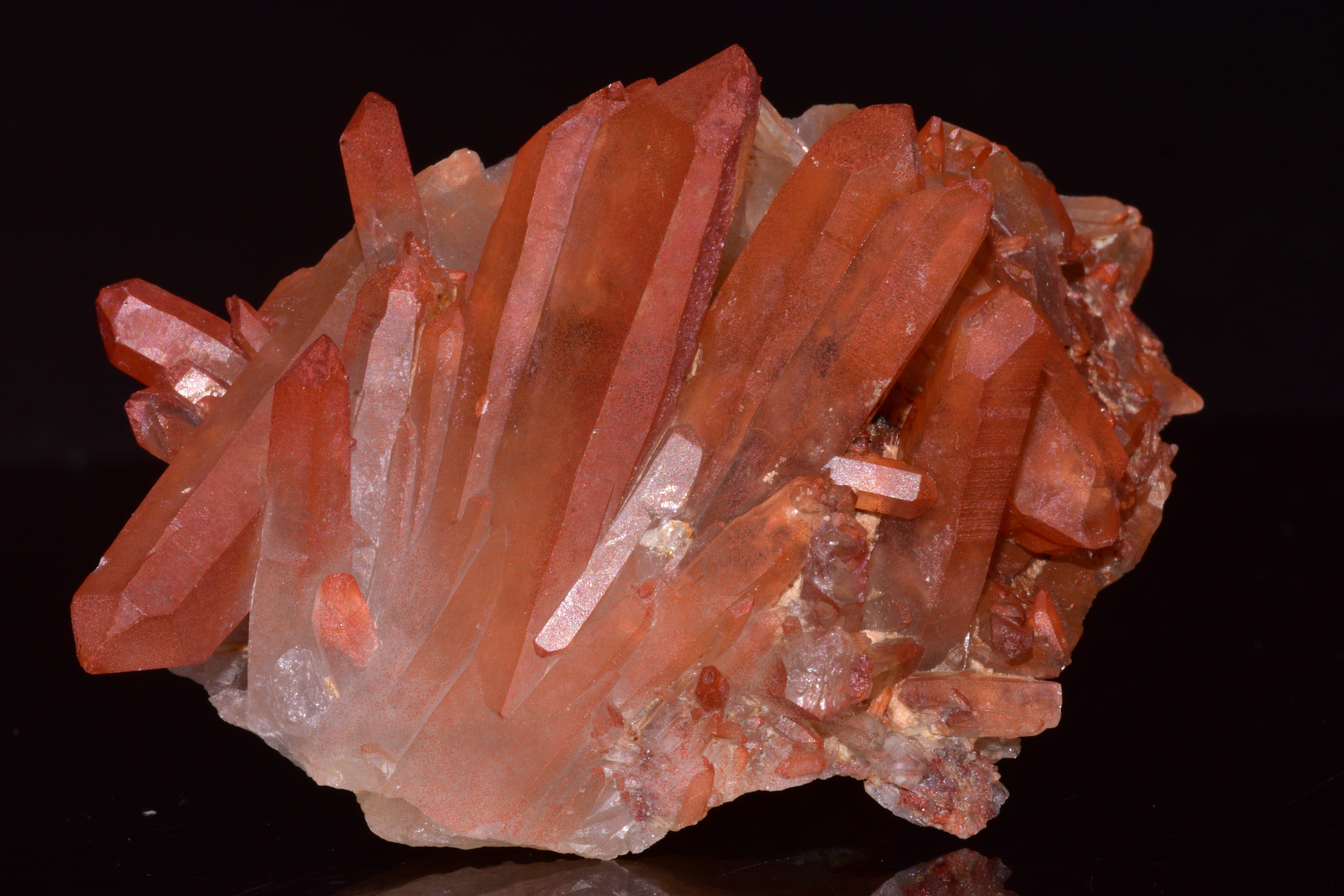 Red Quartz Crystal Cluster (Ferruginous Quartz) – Tinejdad, Morocco