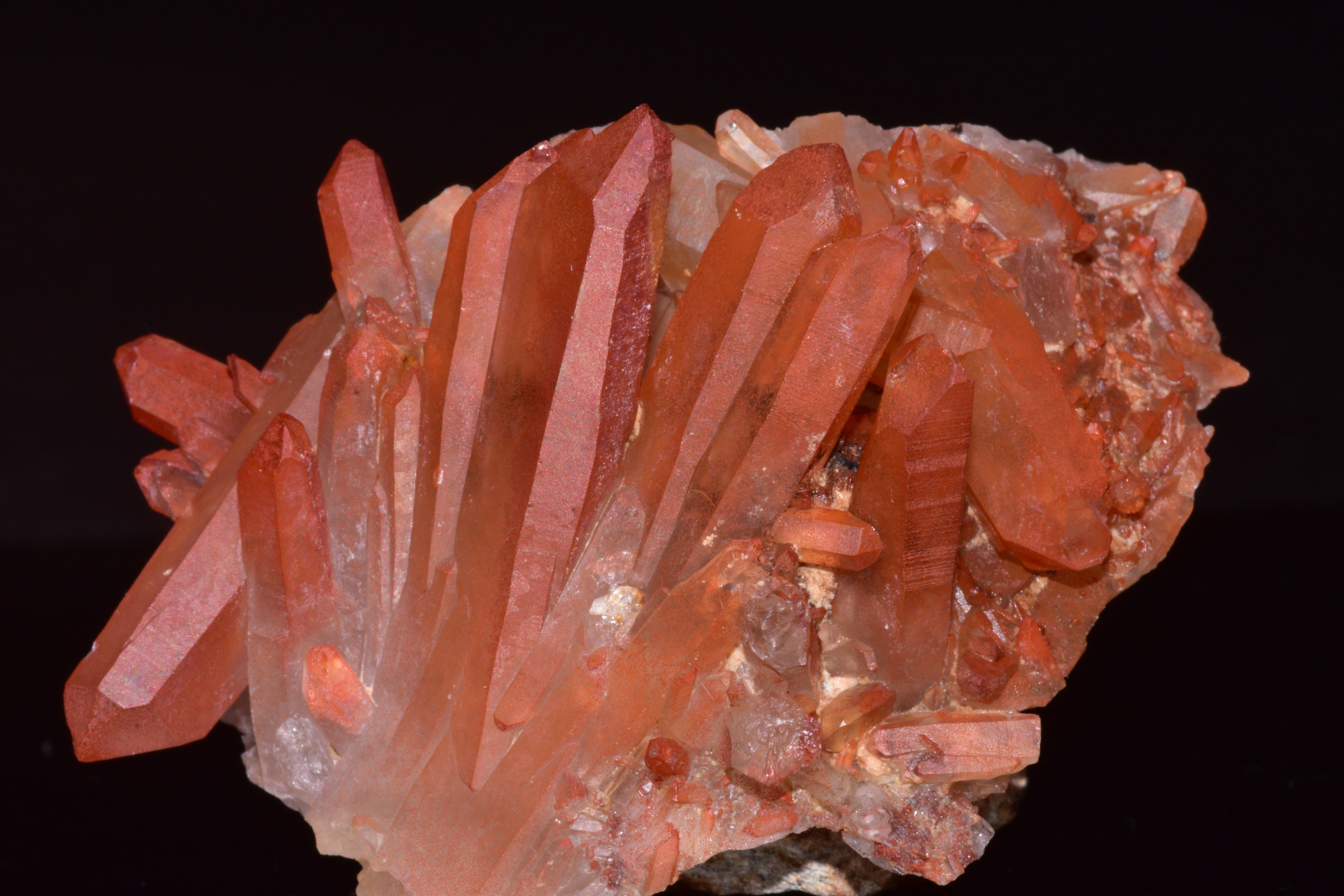 Red Quartz Crystal Cluster (Ferruginous Quartz) – Tinejdad, Morocco