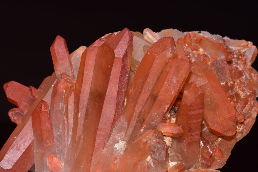 Red Quartz Crystal Cluster (Ferruginous Quartz) – Tinejdad, Morocco